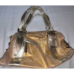 Tano New York Bronze Gold Metallic Purse Shoulder Bag Double Strap